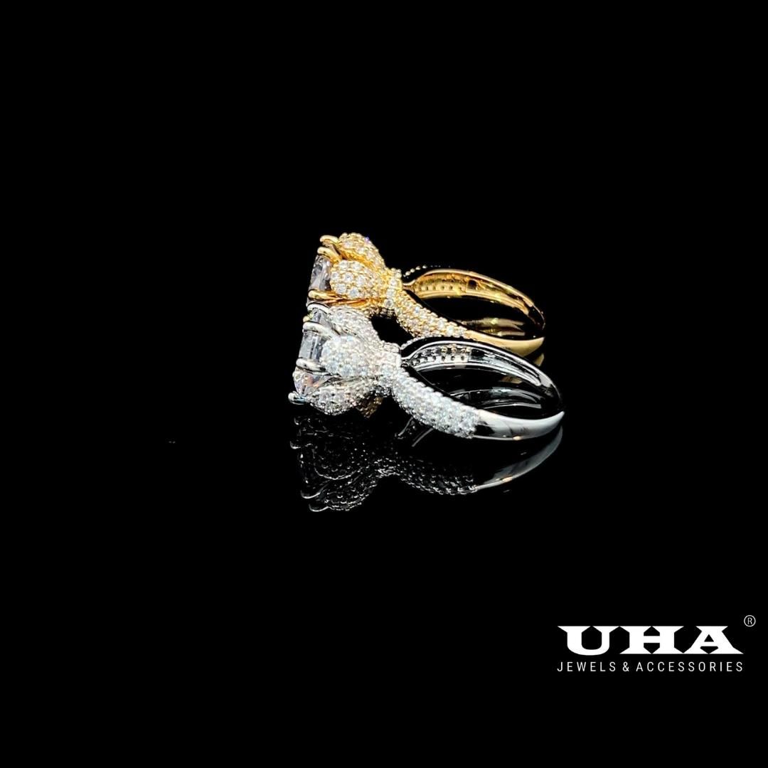 N503 Nhẫn nữ đính đá CZ cao cấp sáng lấp lánh UHA Women