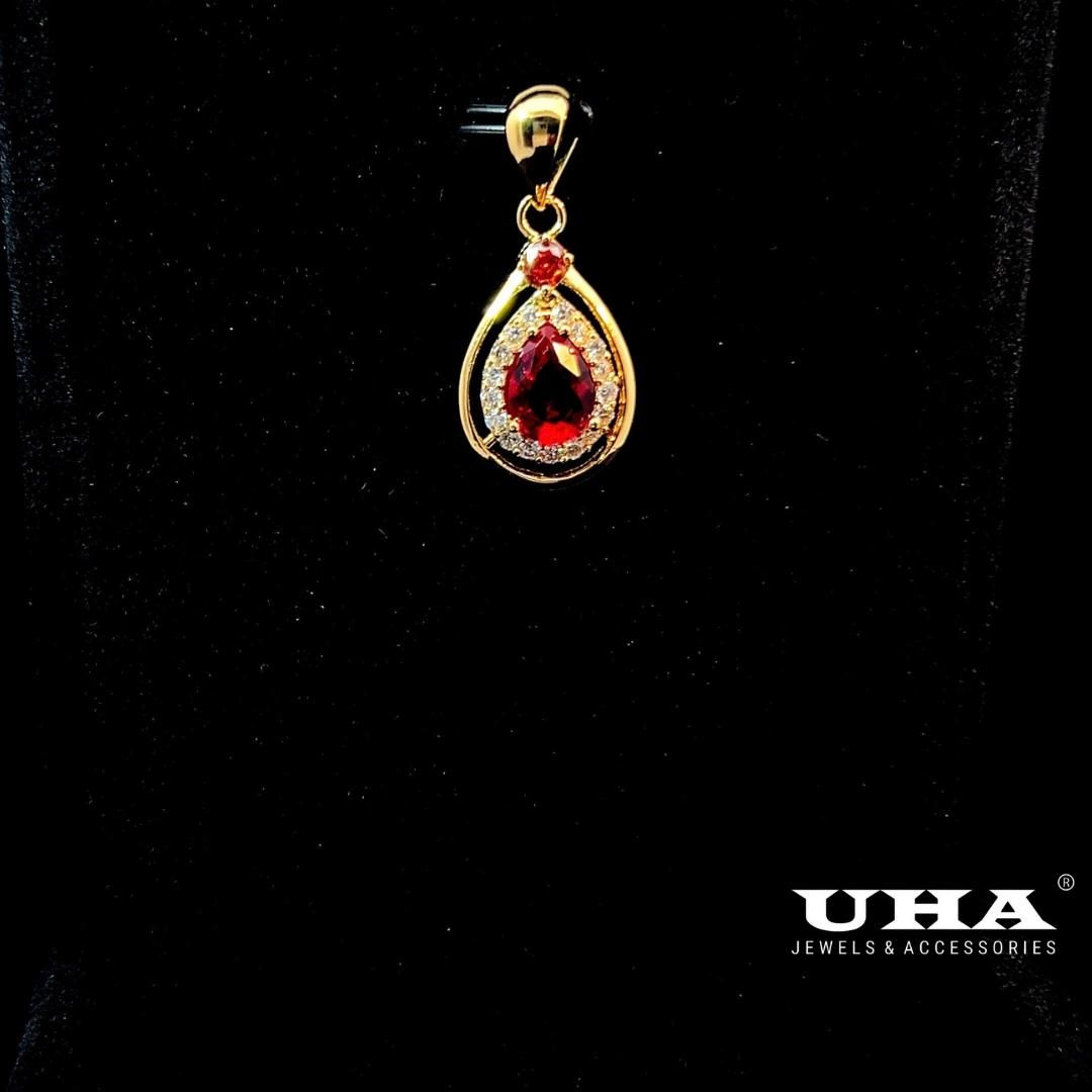 M1629 Mặt và dây chuyền đính đá màu phong thủy cao cấp thiết kế  sang trọng UHA Trang Sức Jewelry Women