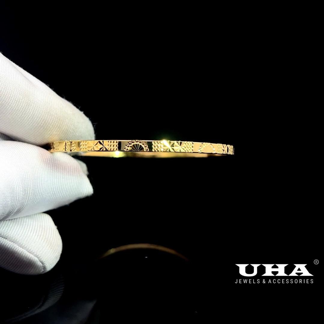 KV19 Vòng xi men nữ chạm khắc tinh tế  sang trọng bản 2,5ly UHA Phụ Kiện