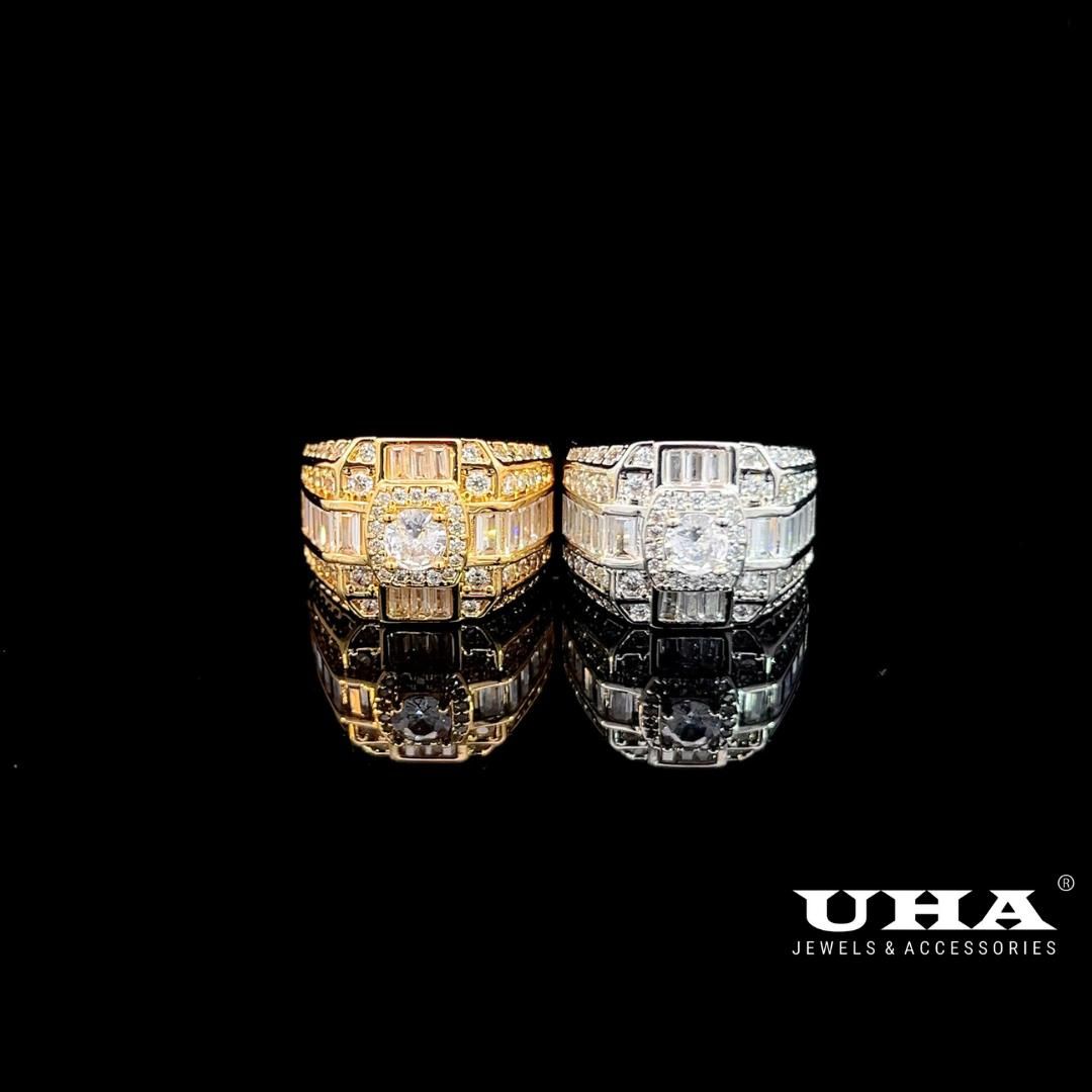 N1012 Nhẫn nam có lót lòng đính đá CZ cao cấp-UHA