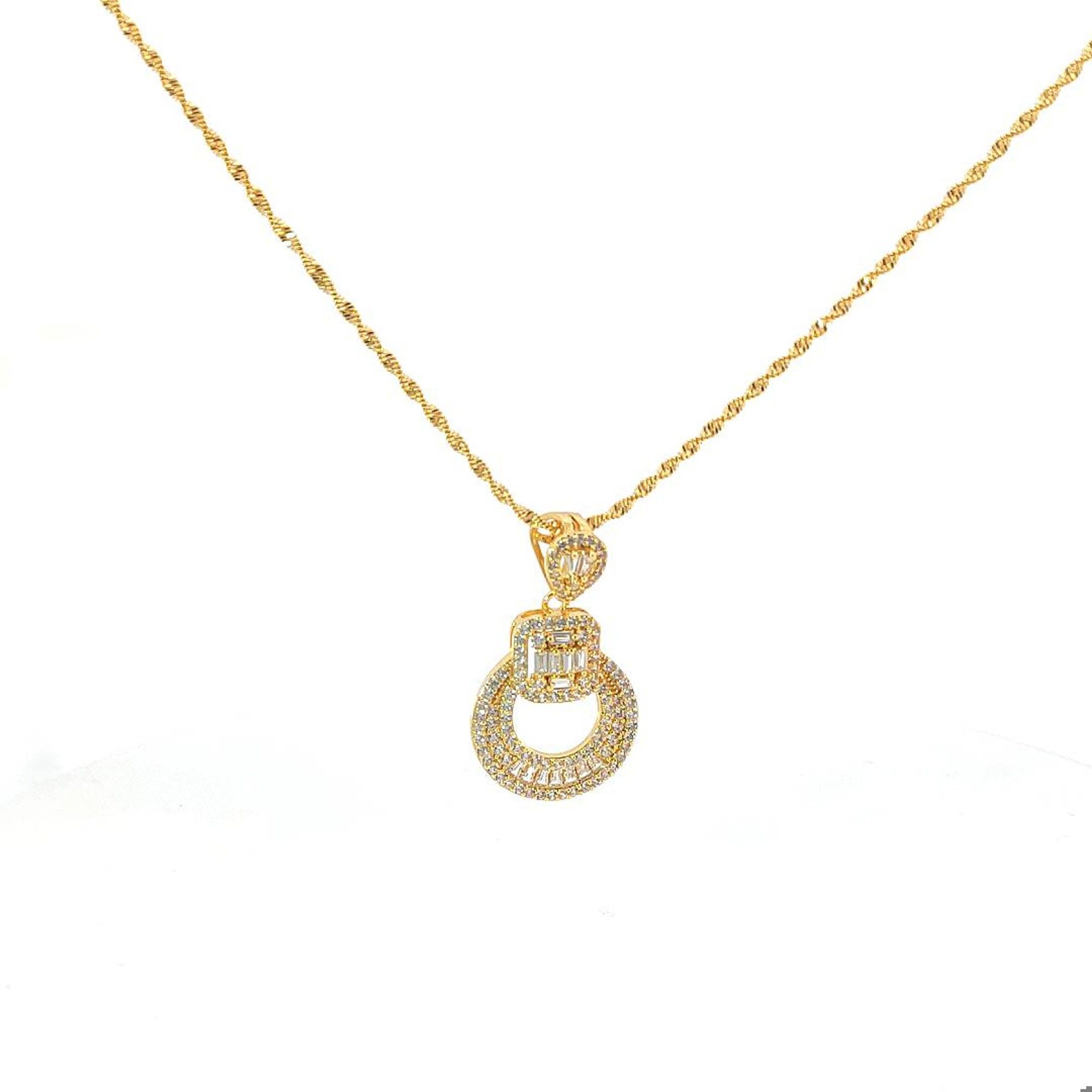 M1539 - Mặt kèm dây chuyền nữ mạ vàng kiểu dáng sang trọng Women