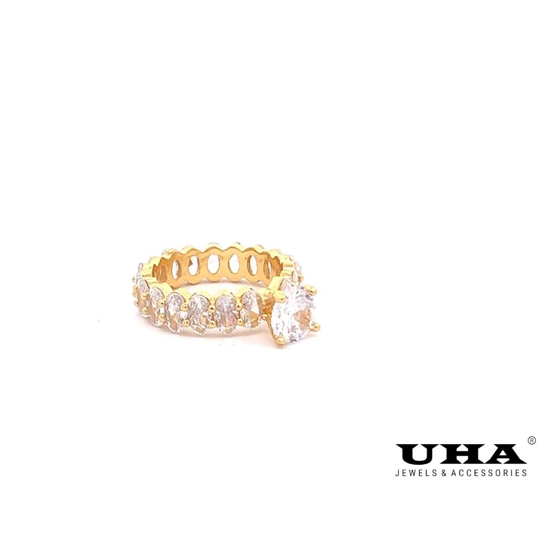 N841 Nhẫn nữ bền màu đính đá CZ cao cấp UHA Women