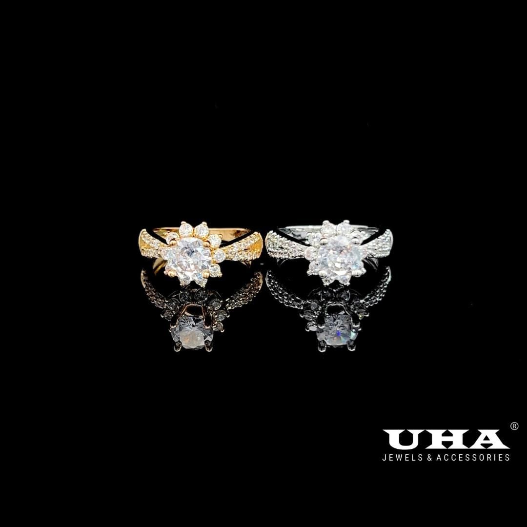 N855 Nhẫn nữ UHA đính đá CZ  cao cấp sáng lấp lánh UHA Women