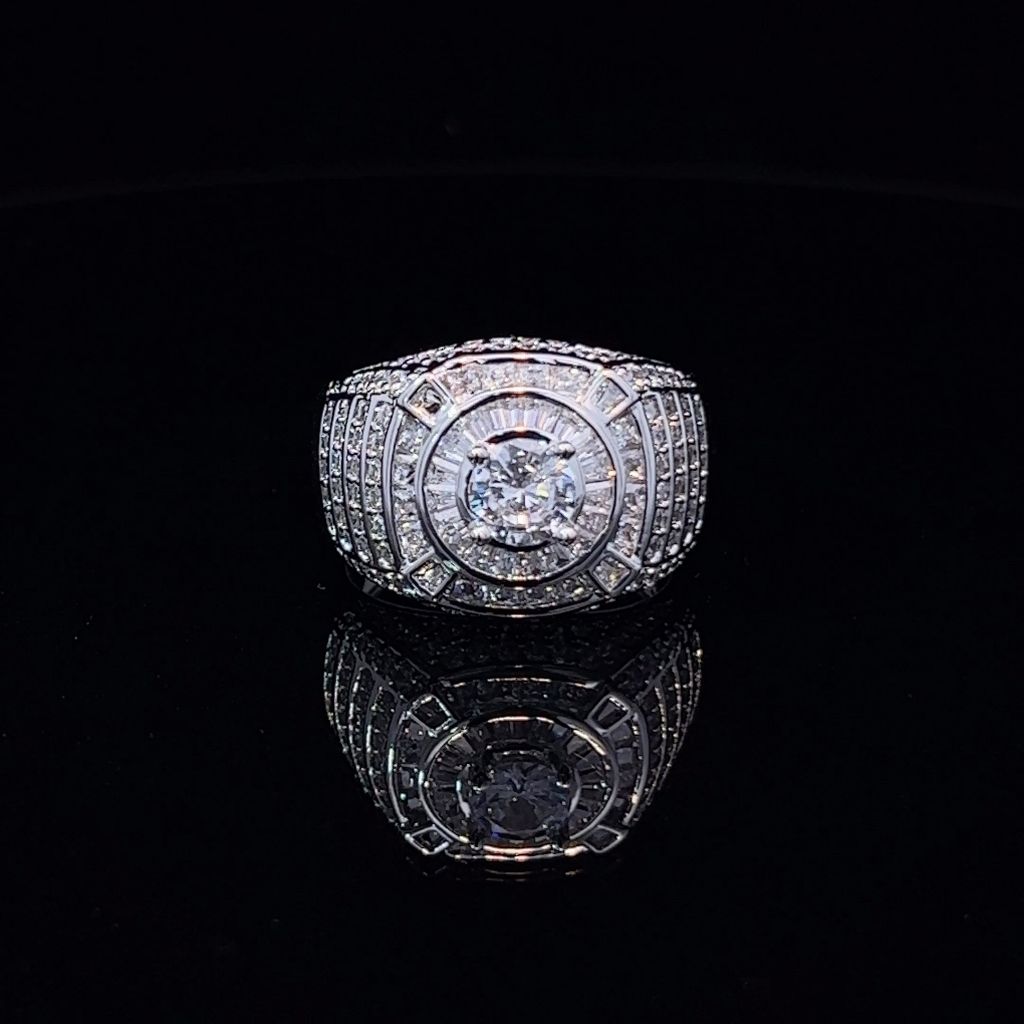 N998 Nhẫn nam đính đá CZ Baguette cao cấp UHA