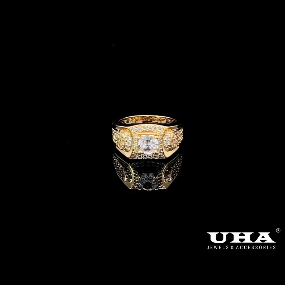 N1293 Nhẫn nam có lót lòng đính đá CZ cao cấp sáng lấp lánh UHA