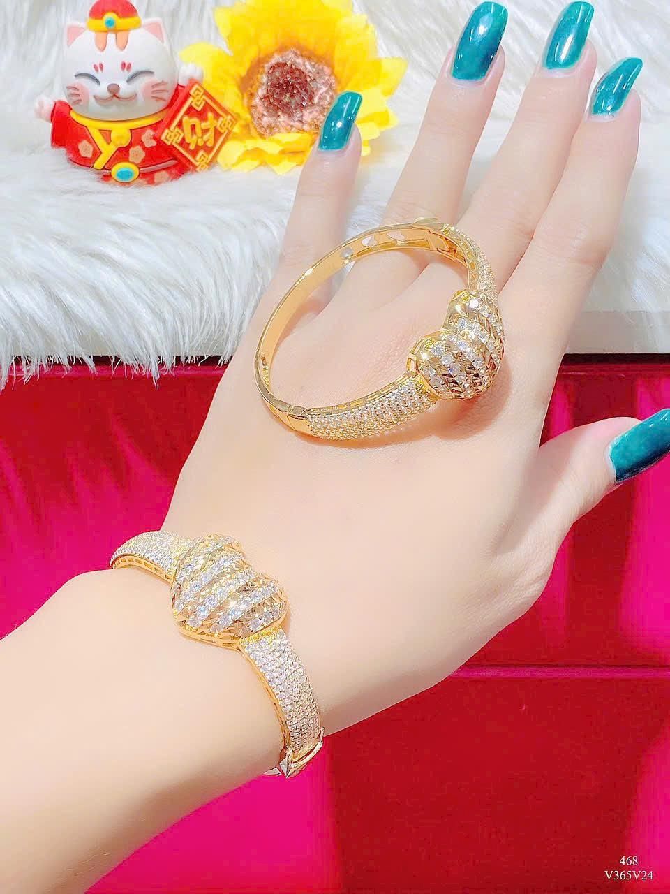V365-Vòng tay nữ đính đá CZ cao cấp bền màu sáng lấp lánh-UHA