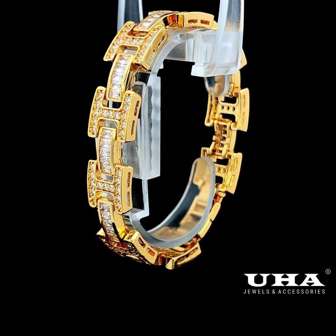 L535 Lắc tay unisex thiết kế sang trọng, đính đá bagutte cao cấp Phụ Kiện