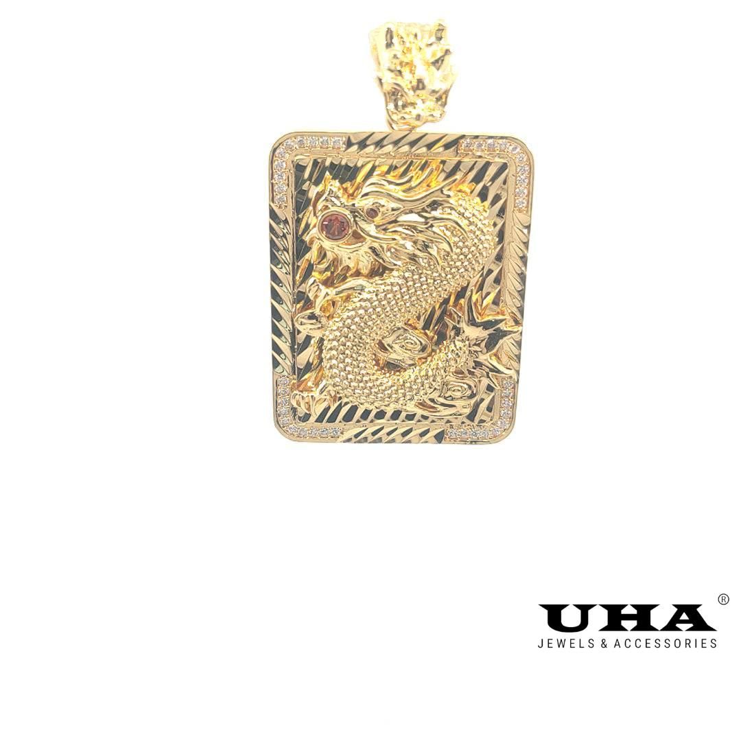 M823 Mặt dây chuyền  UHA nam rồng lớn đính đá CZ