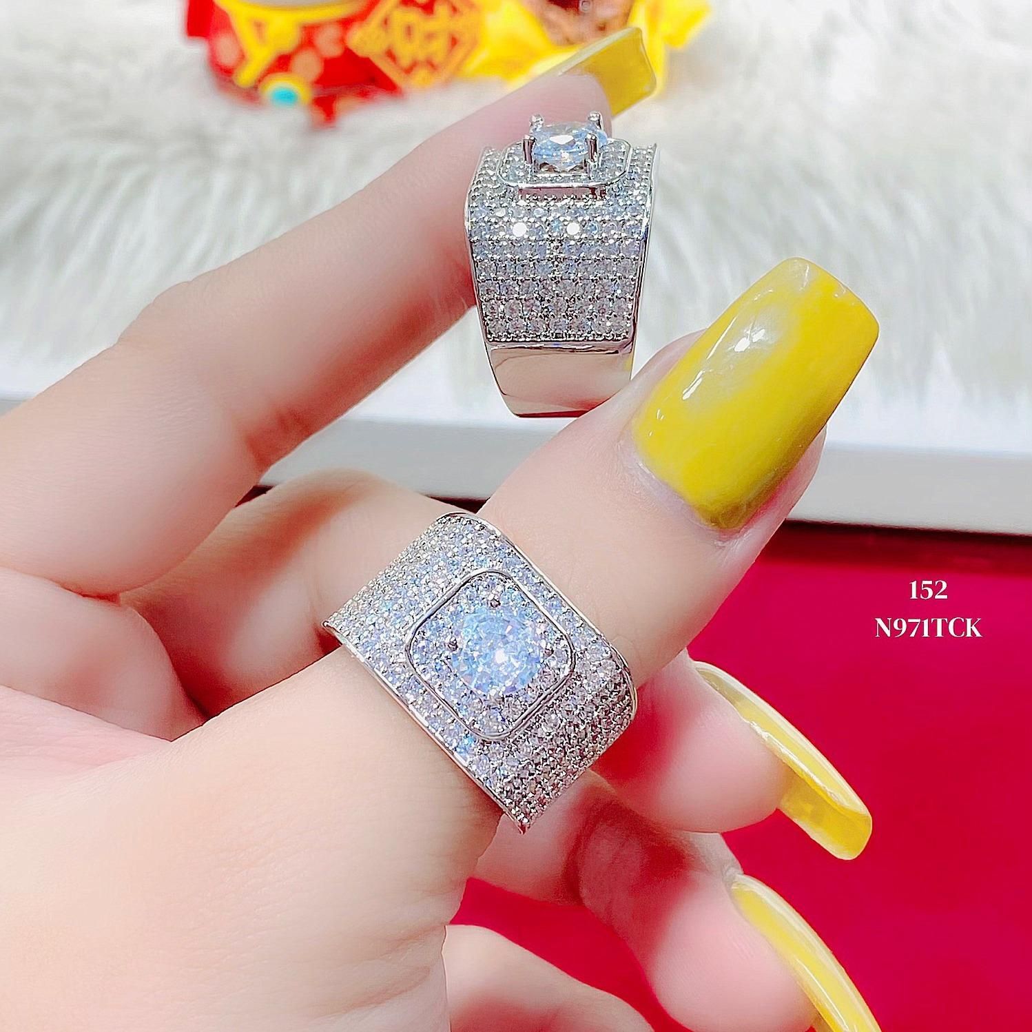 N971 Nhẫn UHA nam đính đá CZ bản lớn sang trọng