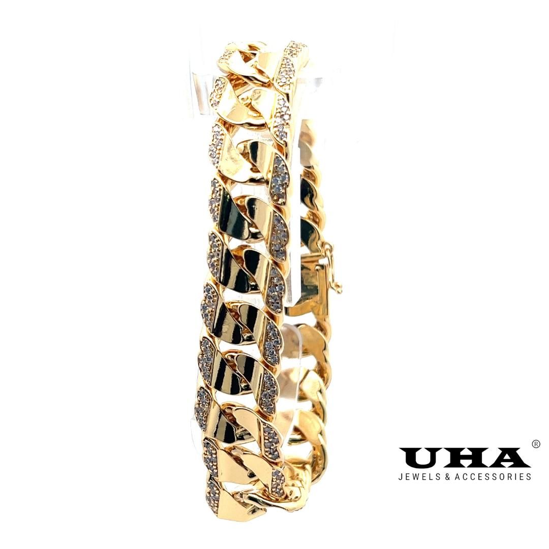 L610 Lắc tay unisex lắc khoen lật thiết kế sang trọng UHA (cắt mắt lắc dược) Phụ Kiện