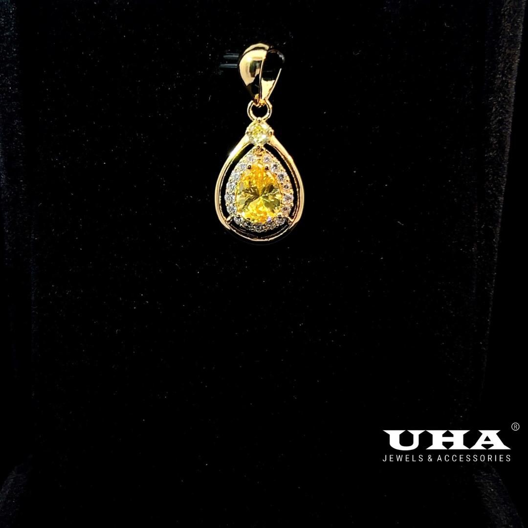 M1629 Mặt và dây chuyền đính đá màu phong thủy cao cấp thiết kế  sang trọng UHA Trang Sức Jewelry Women