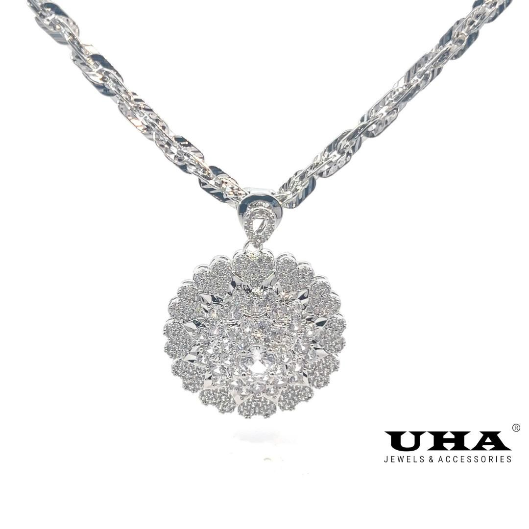 M1604 Mặt và Dây chuyền đính đá CZ cao cấp sáng lấp lánh UHA Women