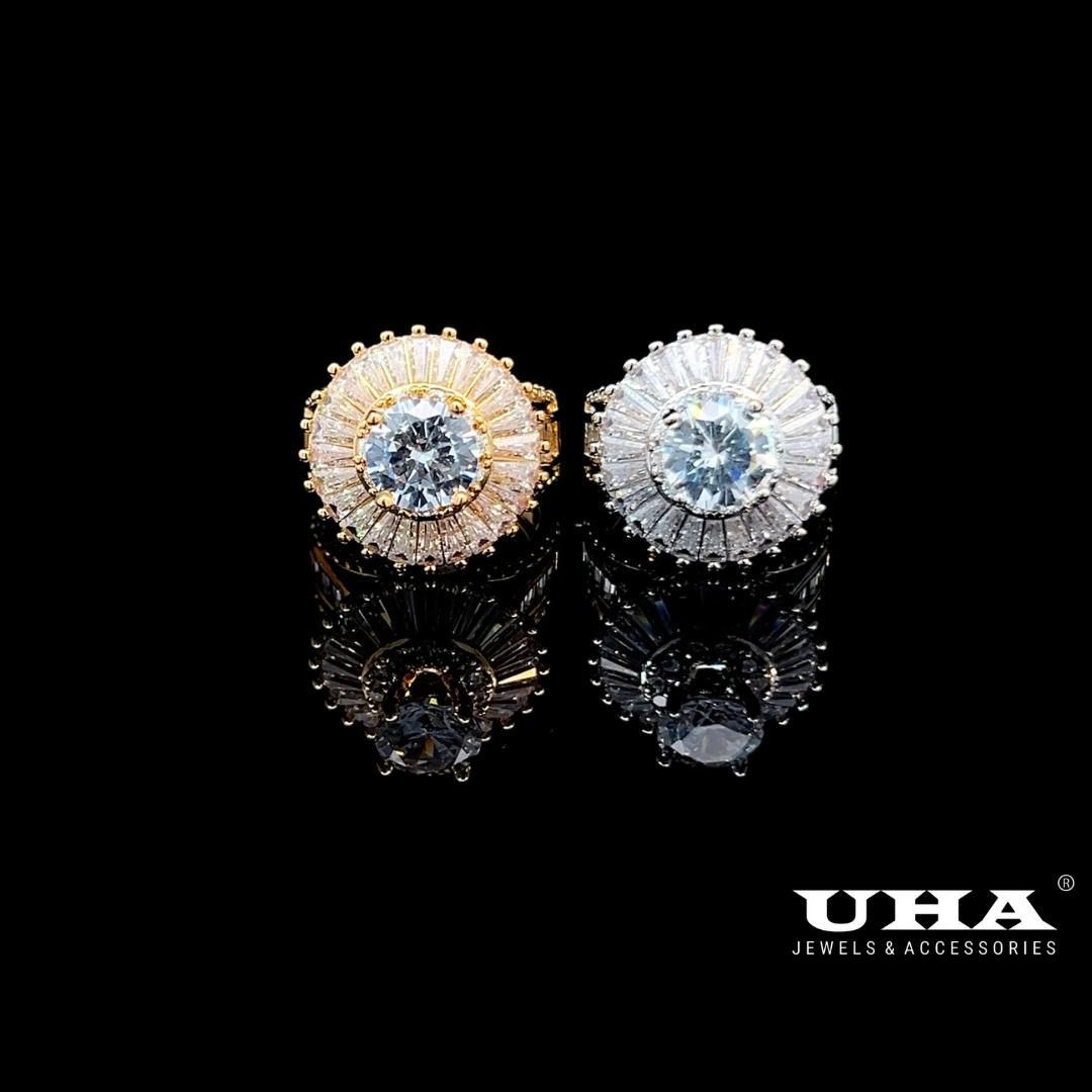 N813 Nhẫn nữ đính đá CZ cao cấp sáng lấp lánh UHA Women