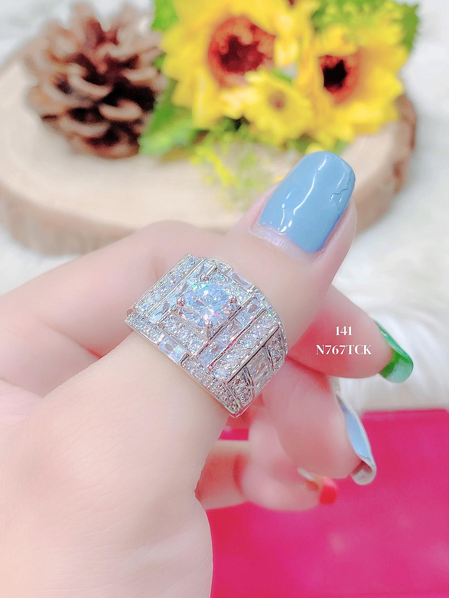 UHA - Nhẫn nam đính xoàn xi kim cao cấp N767