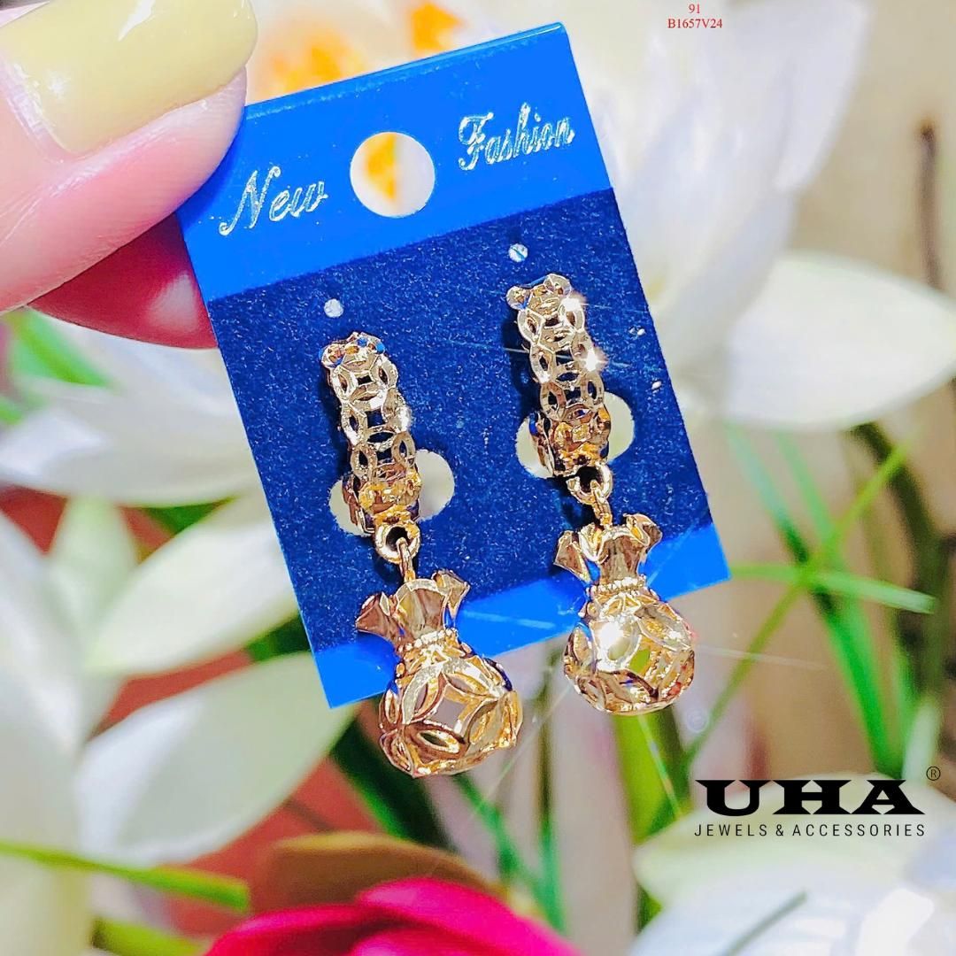 B1657 Bông tai nữ thiết kế kim tiền trẻ trung cá tính nhẹ nhàng UHA