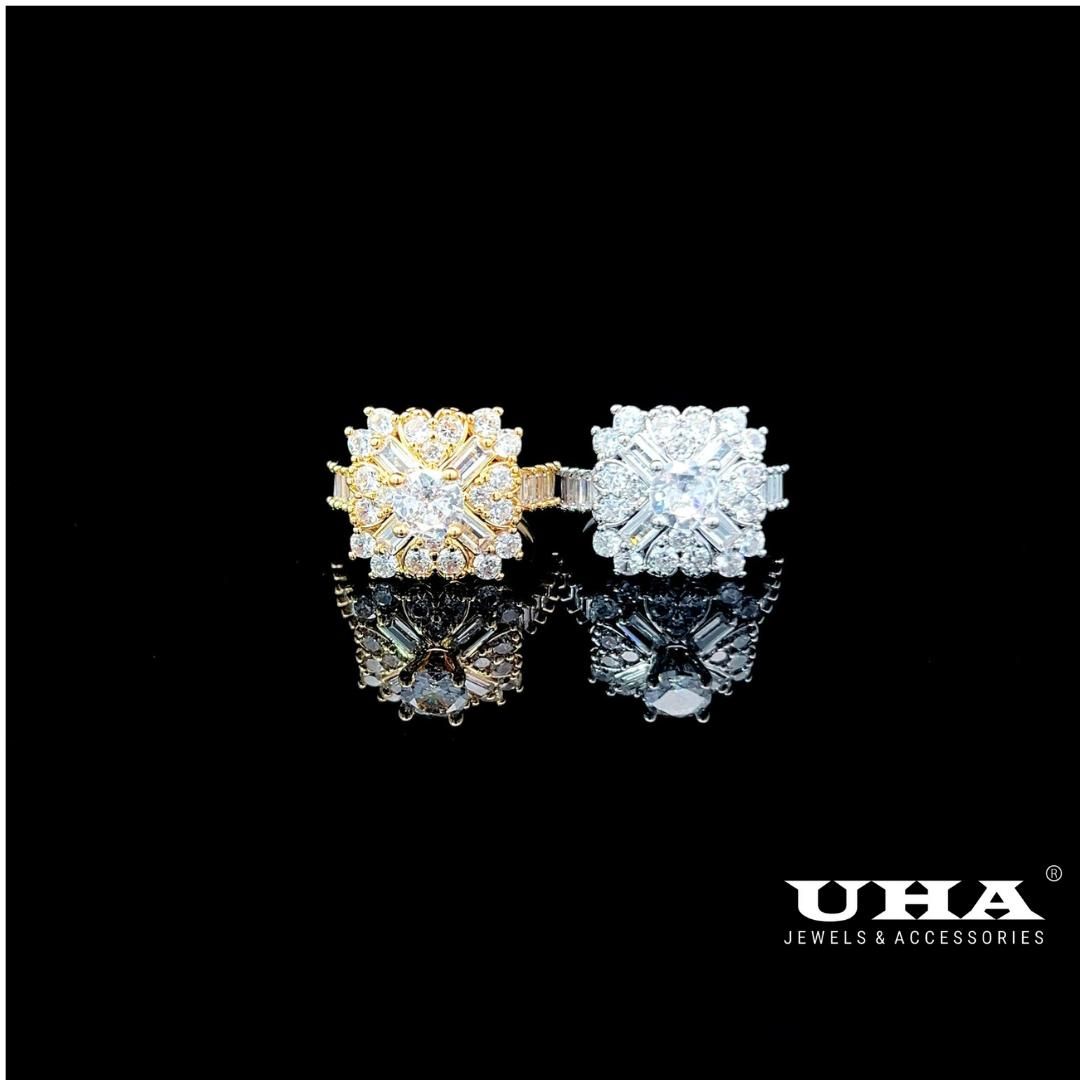 N1210 Nhẫn nữ đính đá CZ thiết kế tinh tế trẻ trung cá tinh nhẹ nhàng UHA Women