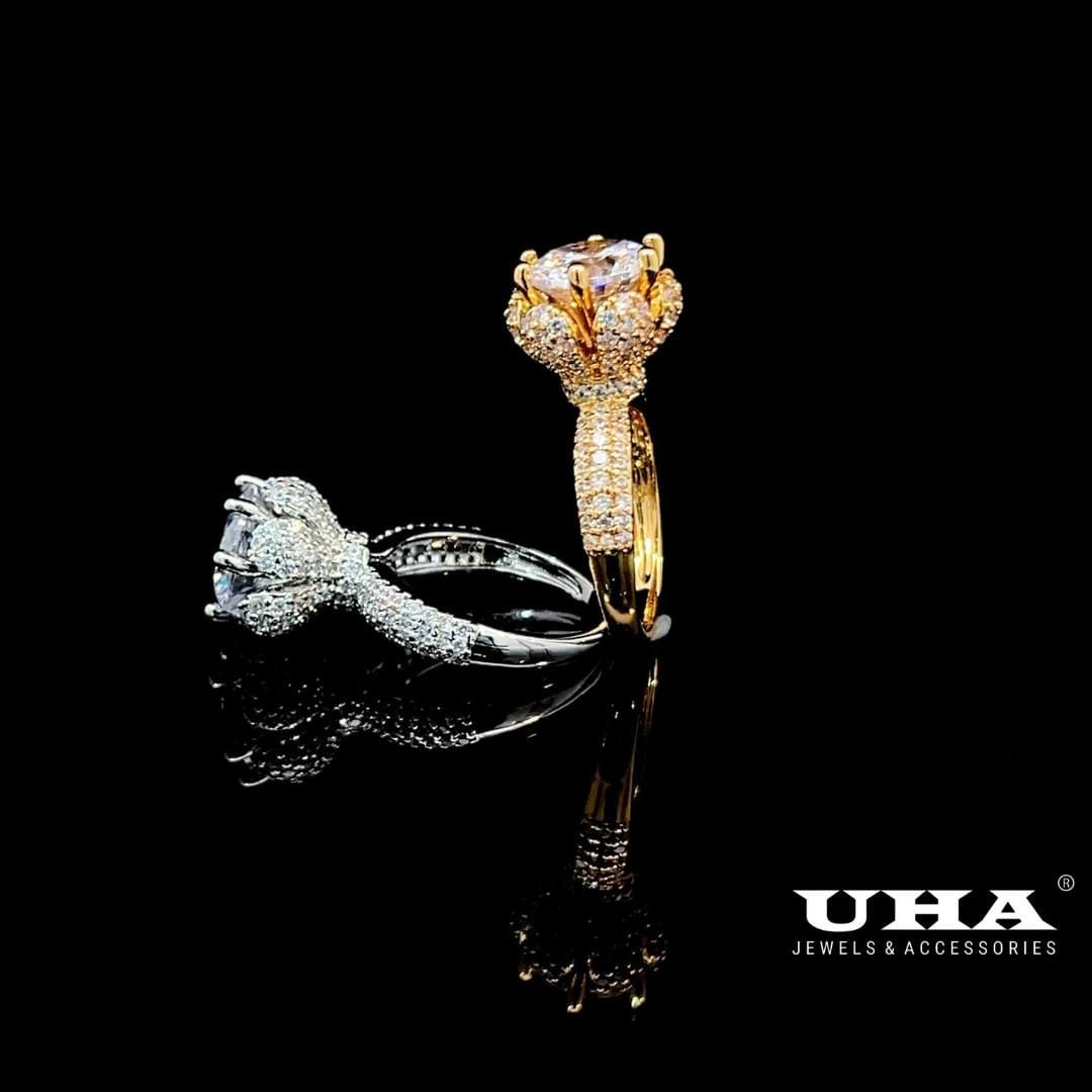 N503 Nhẫn nữ đính đá CZ cao cấp sáng lấp lánh UHA Women