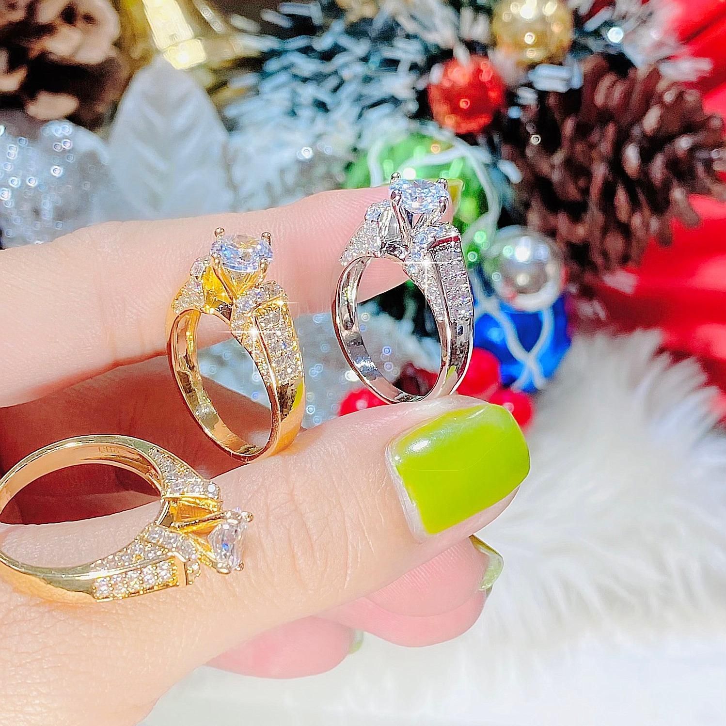 N1073 nhẫn nữ đính đá CZ cao cấp bền màu UHA Women
