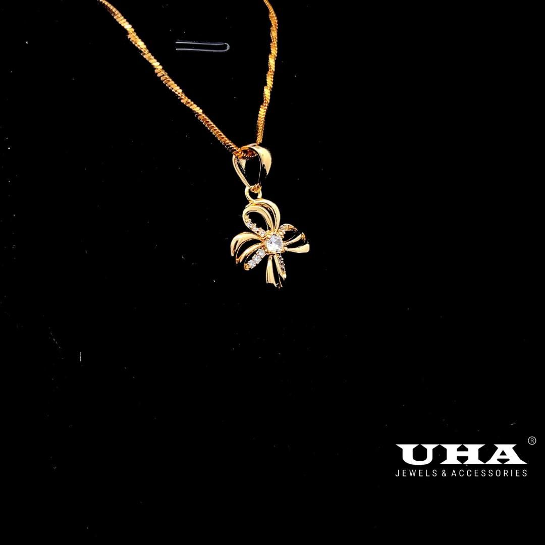 M1656 Mặt và dây chuyền nữ thiết kế kiểu hoa, đính đá CZ cao cấp sáng lấp lánh UHA Women