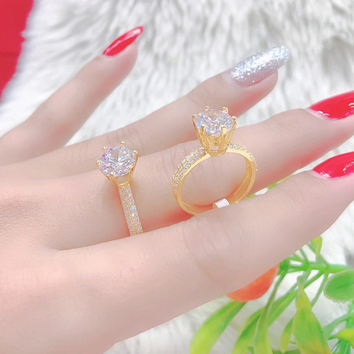 N491  Nhẫn nữ đính đá CZ  cao cấp sáng lấp lánh UHA Women