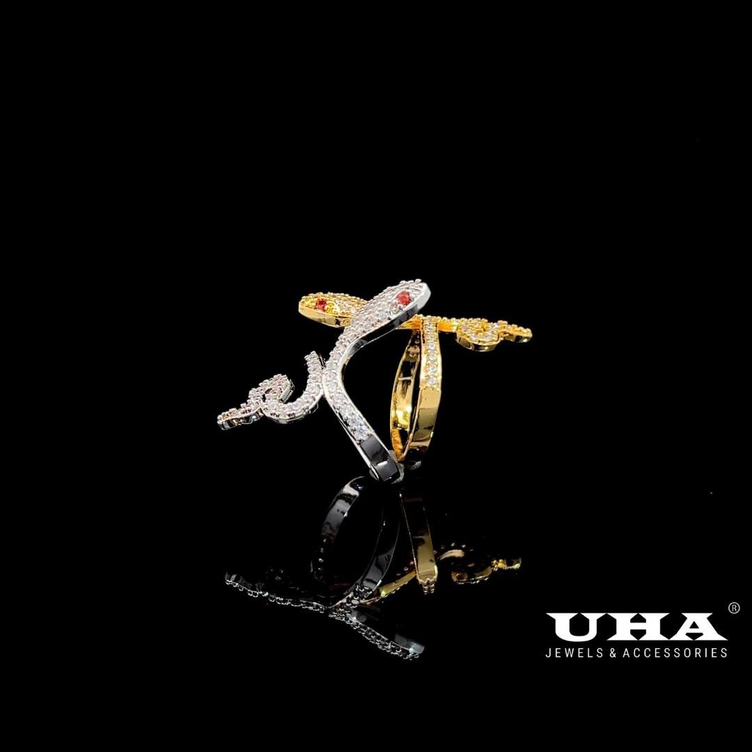 N775 UHA - Nhẫn nữ con rắn UHA   đính đá CZ cao cấp  sang trọng Women