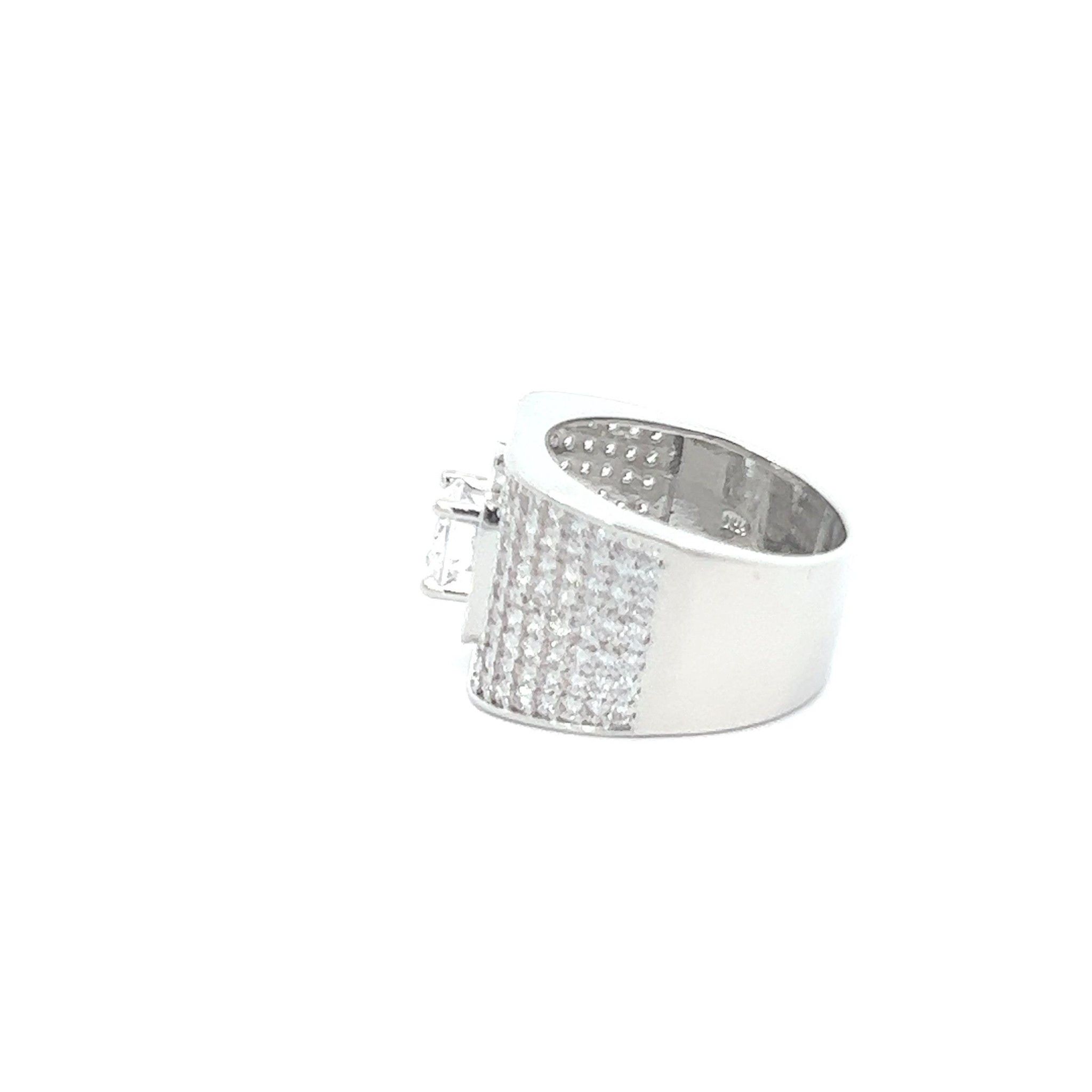 N971 Nhẫn UHA nam đính đá CZ bản lớn sang trọng
