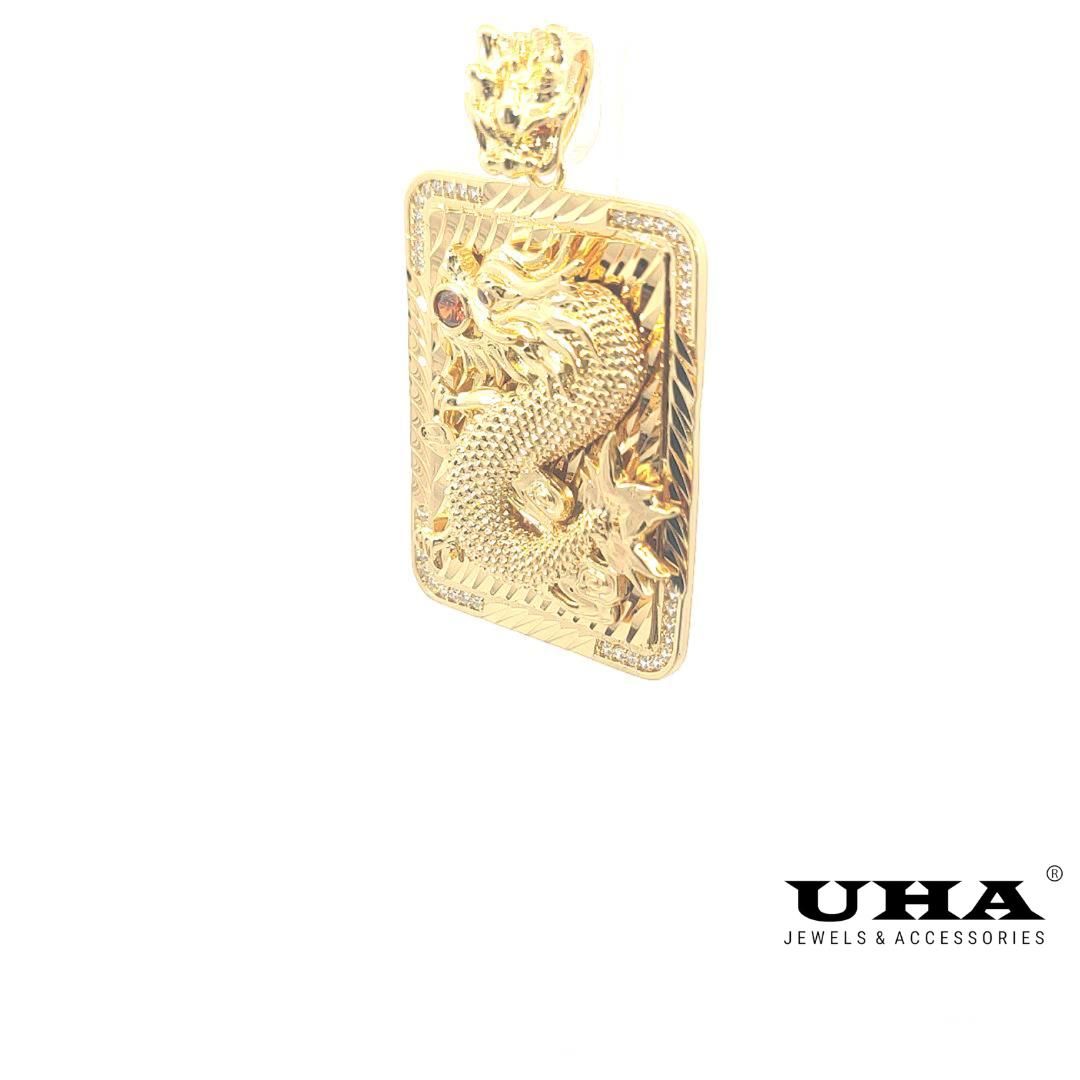 M823 Mặt dây chuyền  UHA nam rồng lớn đính đá CZ