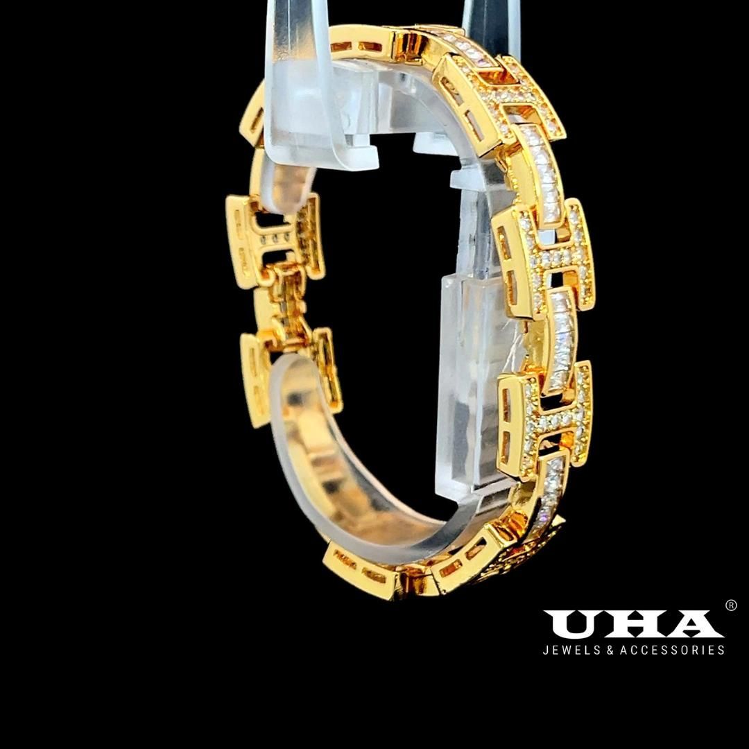 L535 Lắc tay unisex thiết kế sang trọng, đính đá bagutte cao cấp Phụ Kiện