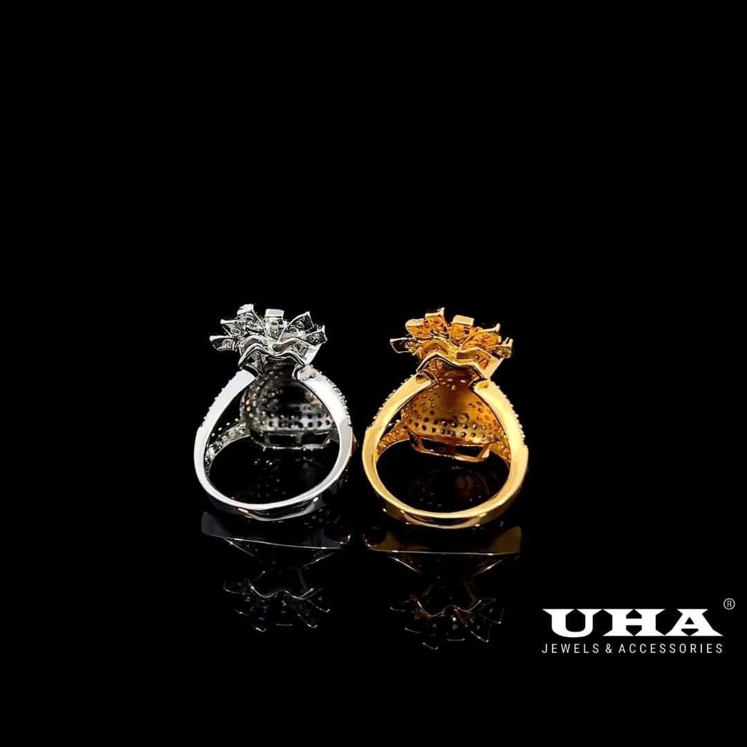 N809 Nhẫn nữ thiết kế kiểu túi tiền sang trọng trẻ trung UHA