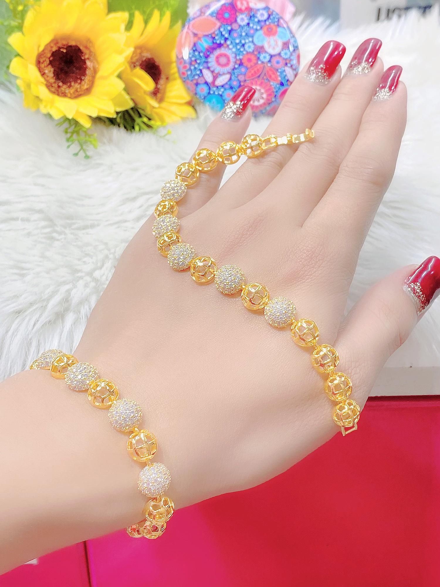 L459 Lắc Tay Nữ kiểu trái châu  Sang Trọng UHA Phụ Kiện