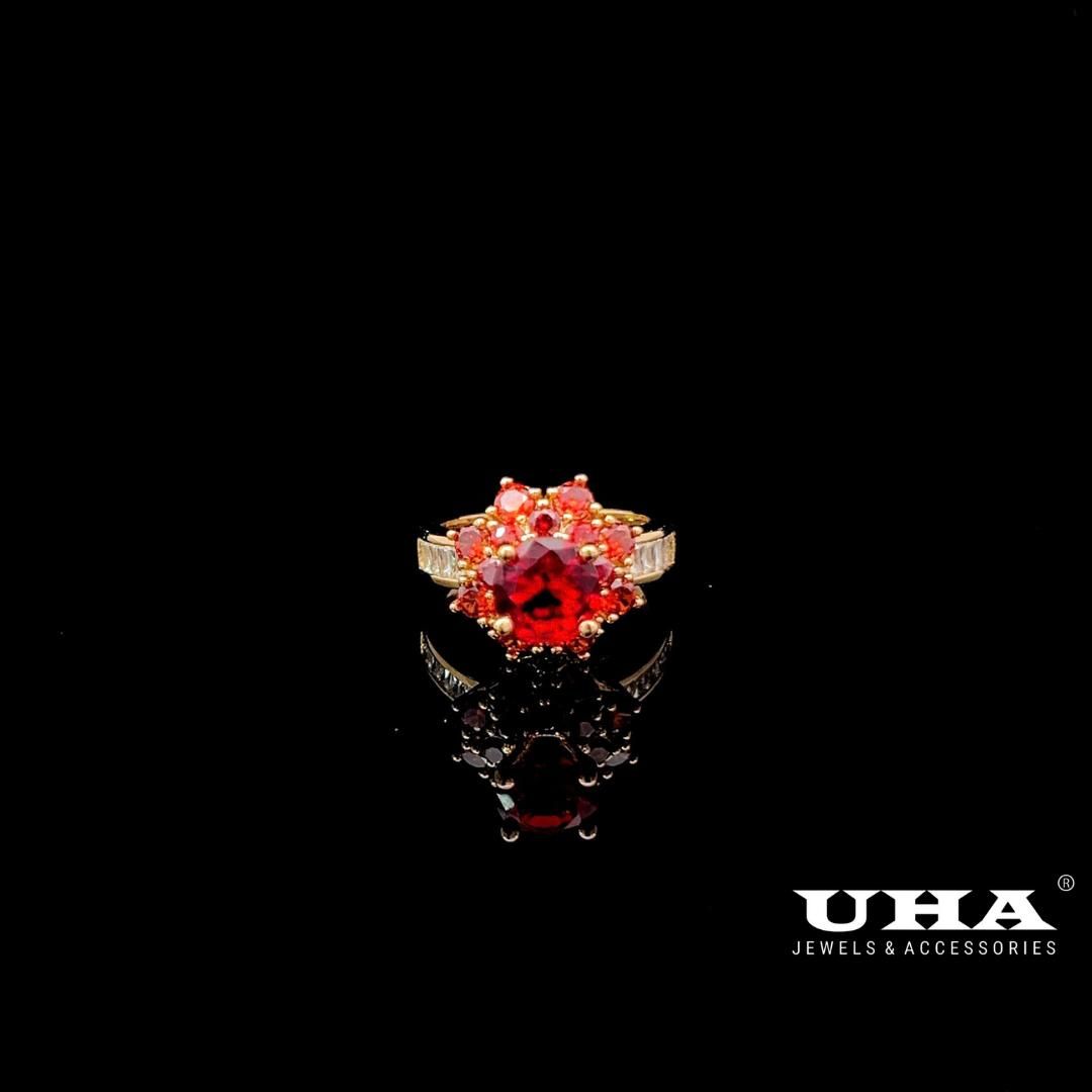 N1288 Nhẫn nữ đính đá màu phong thủy kết hợp cùng đá bagutte cao cấp snags lấp lánh