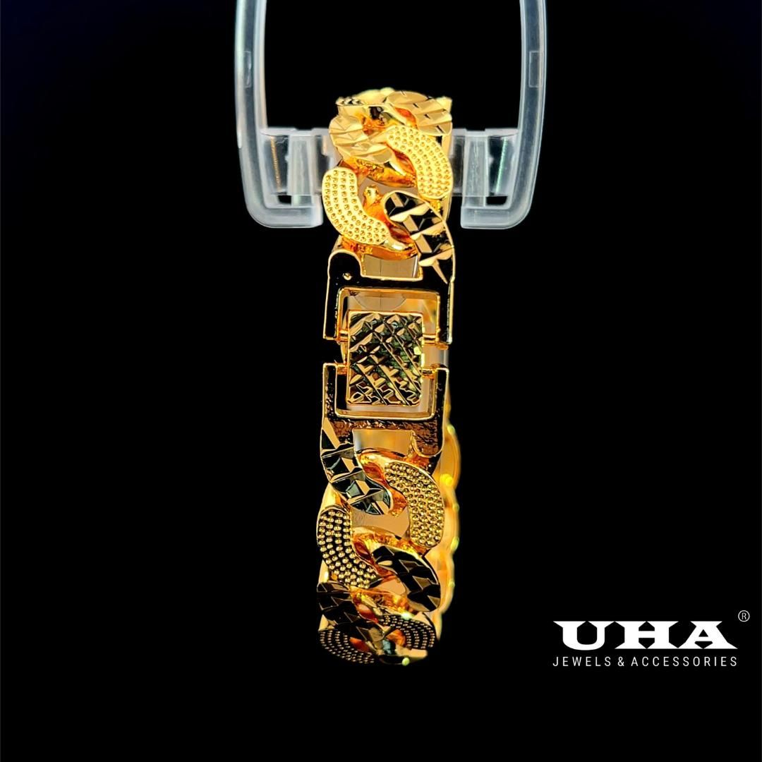 L25K07 Lắc tay unisex thiết kế sang trọng chạm khắc tinh tế UHA Phụ Kiện