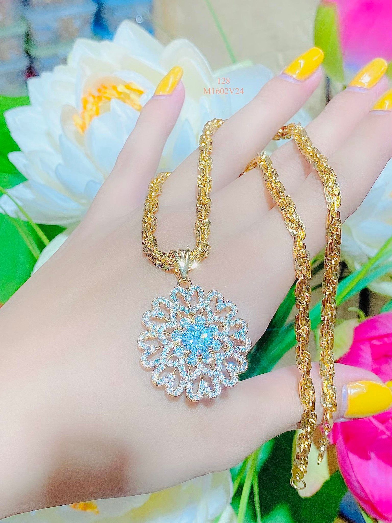 M1602 Mặt và dây chuyền nữ đính đá CZ cao cấp UHA Women Trang Sức Jewelry