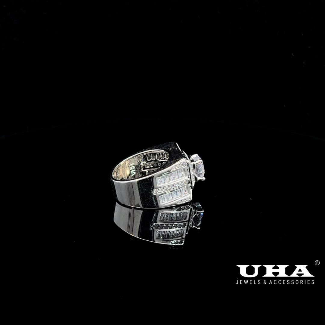 N648 Nhẫn nam  đính đá CZ cao cấp sáng lấp lánh UHA