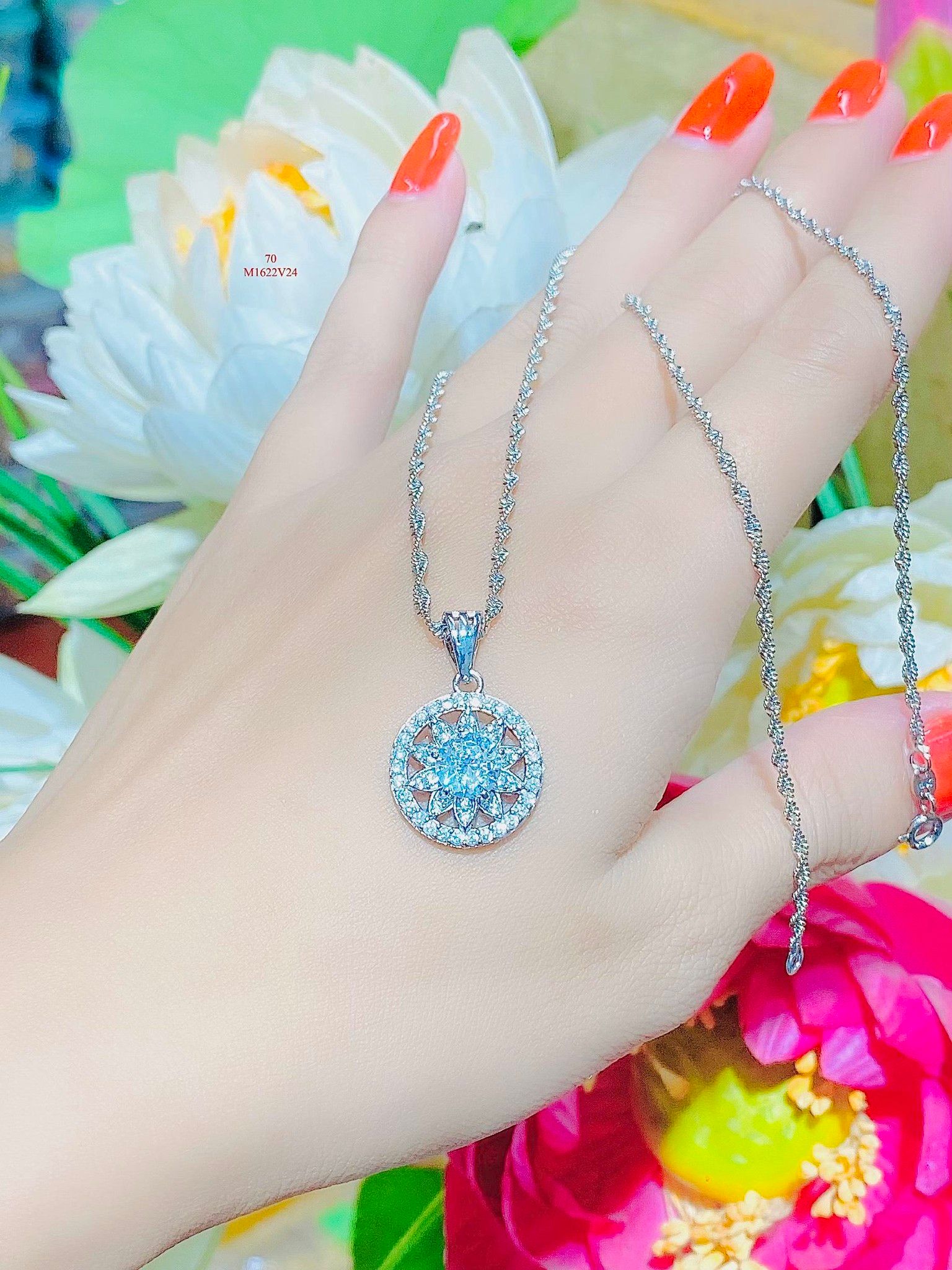 M1622 Mặt và dây chuyền nữ đính đá CZ cao cấp sáng lấp lánh siêu xinh UHA Women