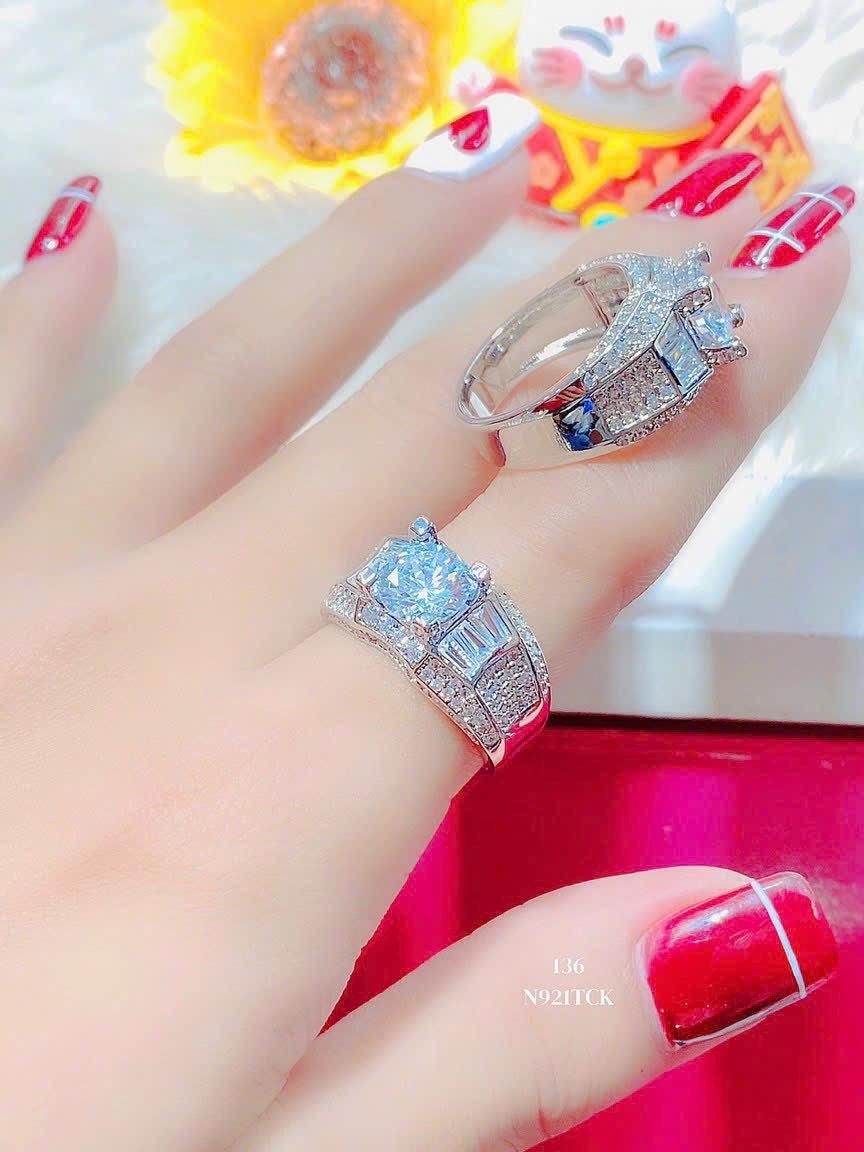 N921 Nhẫn nam phong thủy đính đá CZ cao cấp siêu bền màu