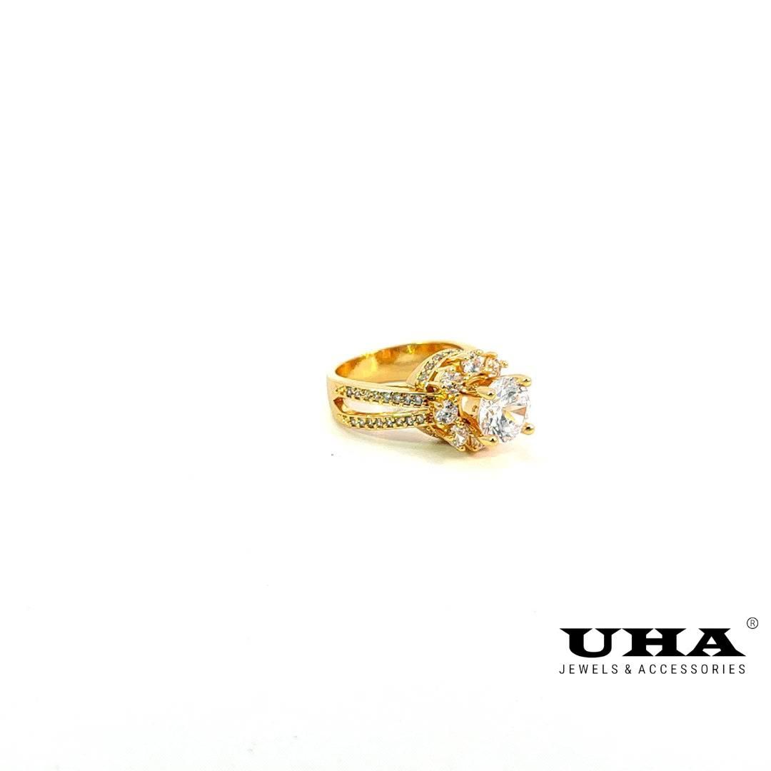 N471 Nhẫn nữ  đính đá CZ cao cấp siêu bền màu UHA Women