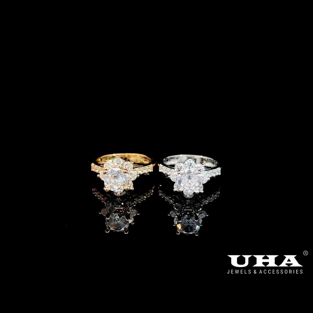 N680 Nhẫn nữ đính đá CZ cao cấp sáng lấp lánh UHA Women