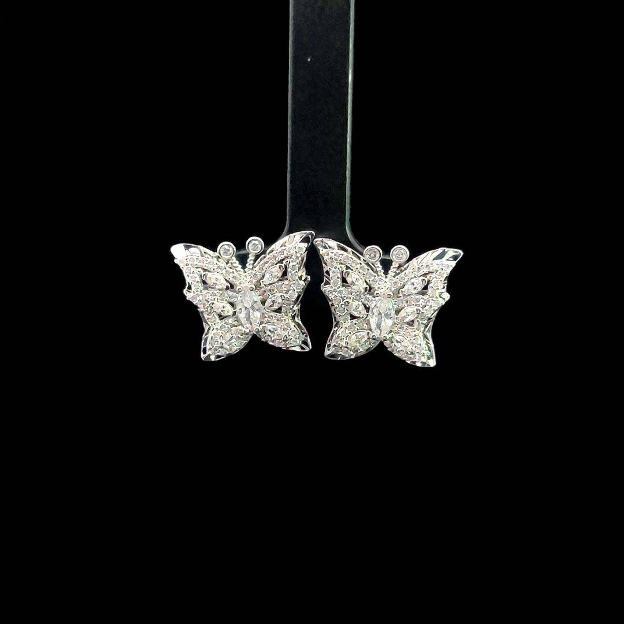 B1585 Bông tai nữ butterfly đính đá CZ cao cấp sáng lấp lánh -TẶNG KÈM HỘP Women Hoa Tai