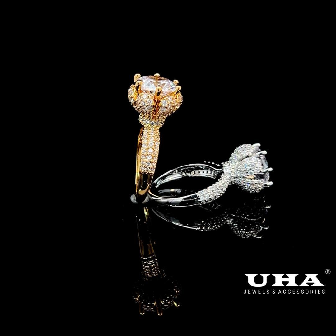 N503 Nhẫn nữ đính đá CZ cao cấp sáng lấp lánh UHA Women