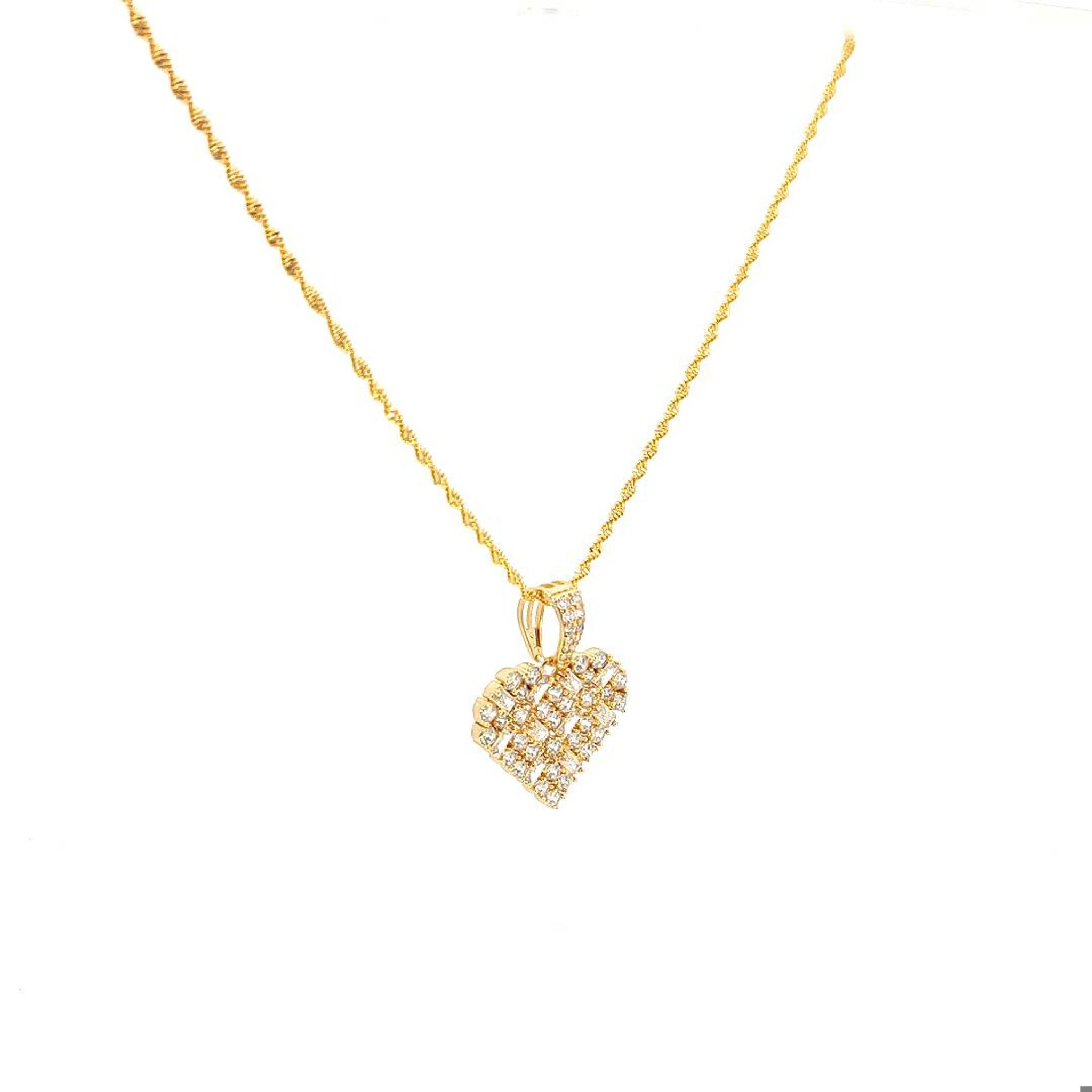 M1346 - Mặt dây chuyền nữ mạ vàng hình trái tim  kiểu dáng sang trọng (Không kèm dây)