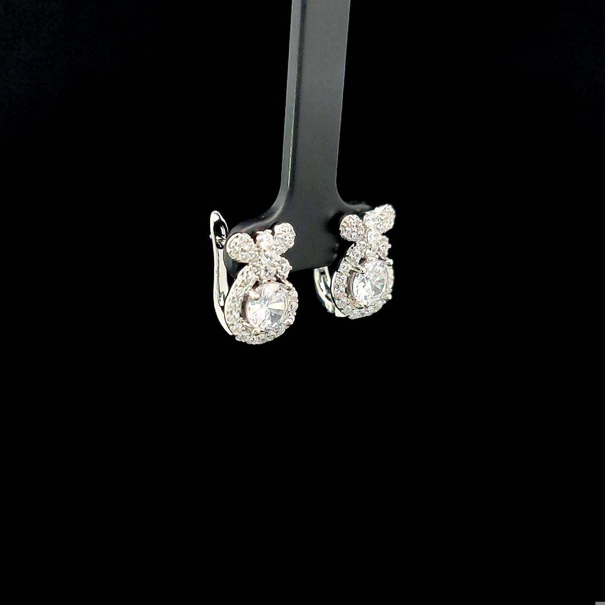 B1563 Bông tai đá màu đính đá baguette Hoa Tai Women Khuyên Tai