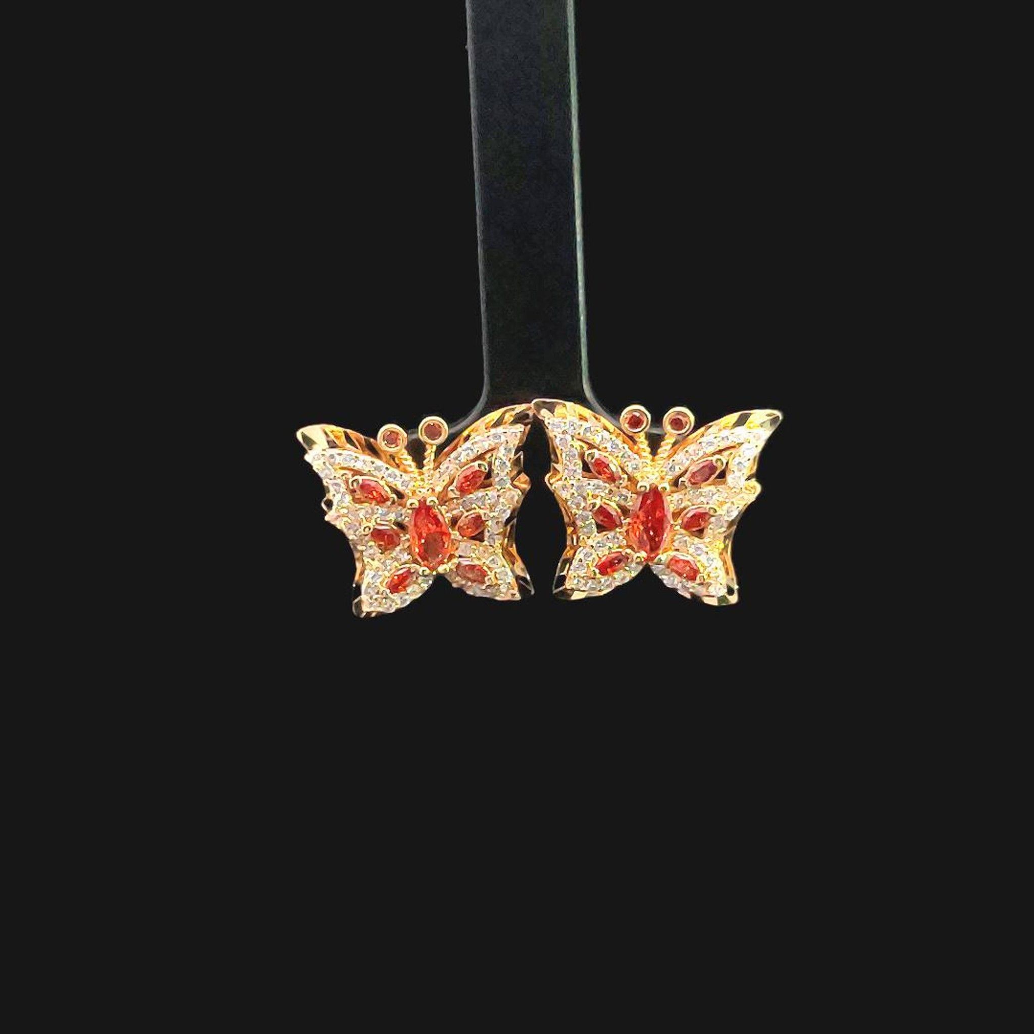 B1585 Bông tai nữ butterfly đính đá CZ cao cấp sáng lấp lánh Women Khuyên Tai Hoa Tai