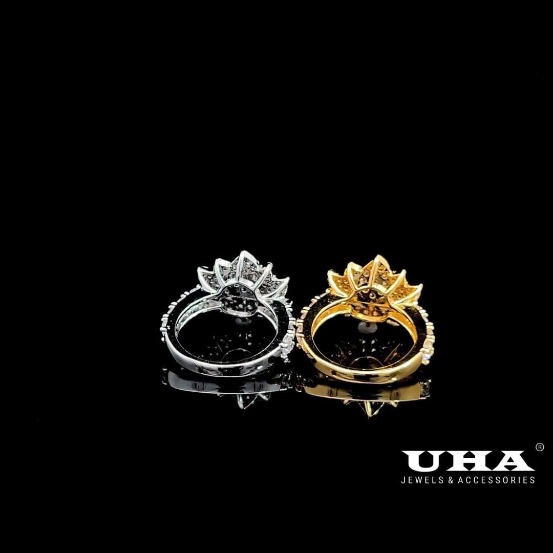 N1300 Nhẫn nữ thiết kế sang trọng đính đá CZ cao cấp sáng lấp lánh UHA Women