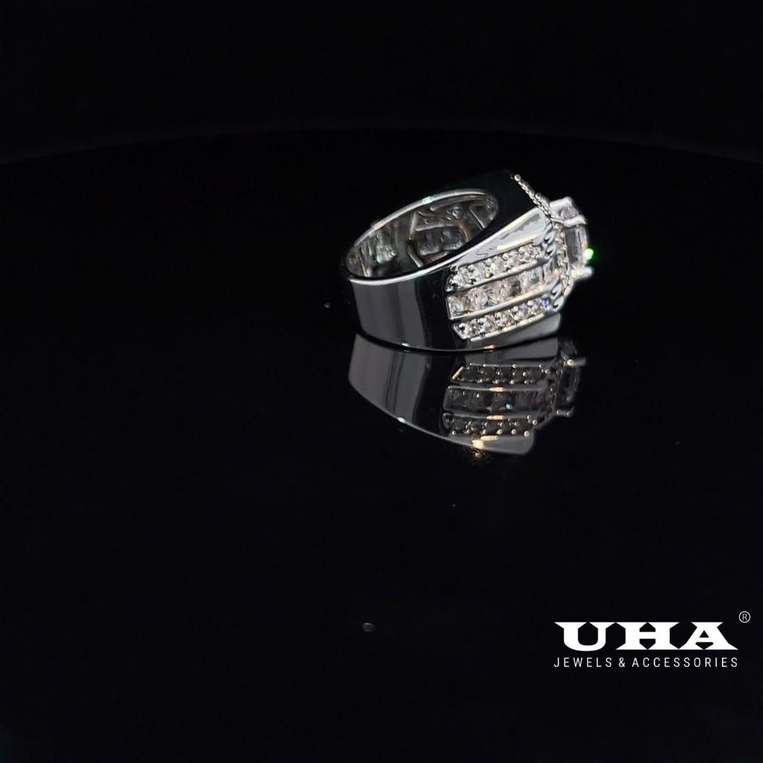 N1196 Nhẫn nam có lót lòng đính đá CZ cao cấp thiết kế sang trọng UHA