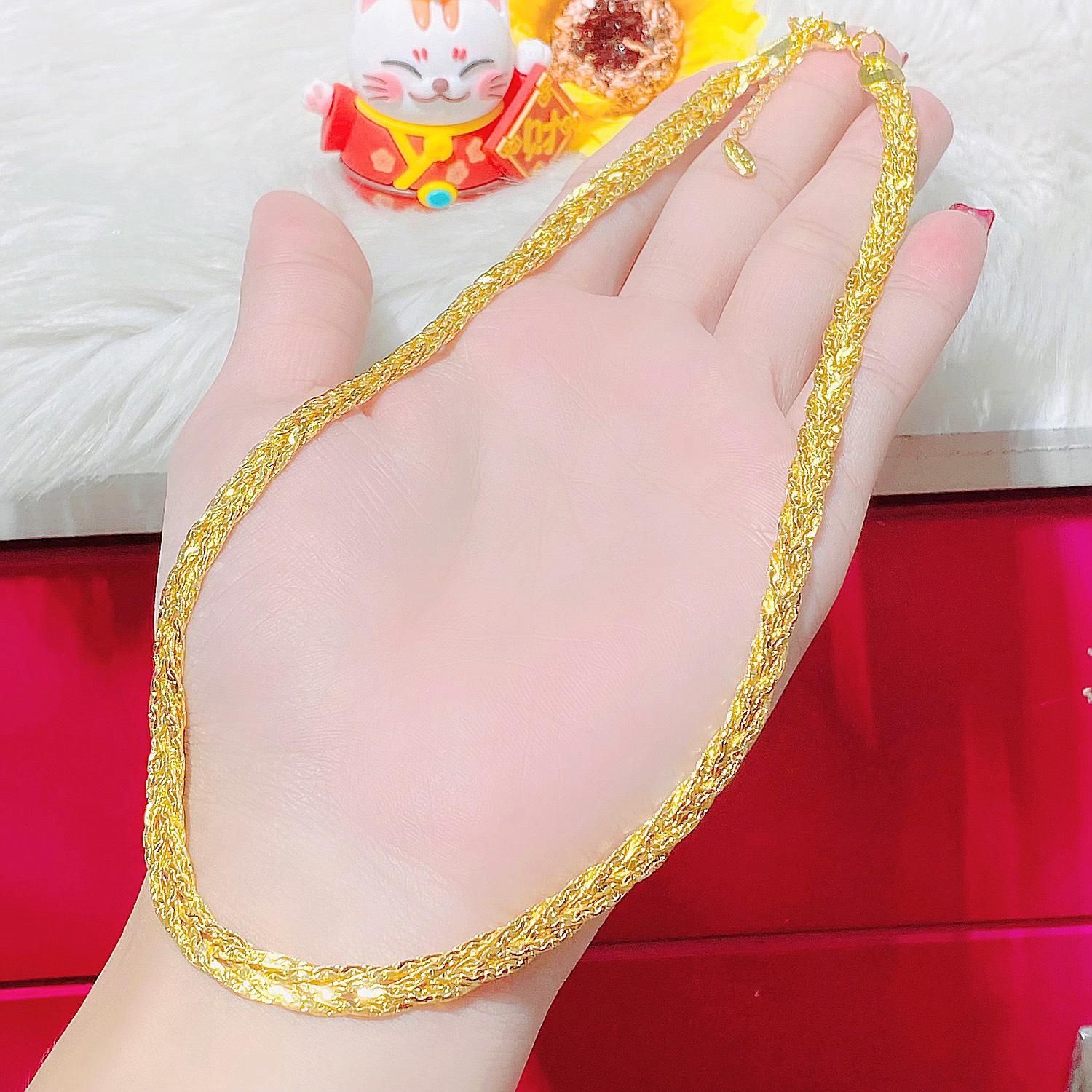 DC99 Dây chuyền nữ 4 bính xi kim UHA cho độ sáng lấp lánh cao Trang Sức Women