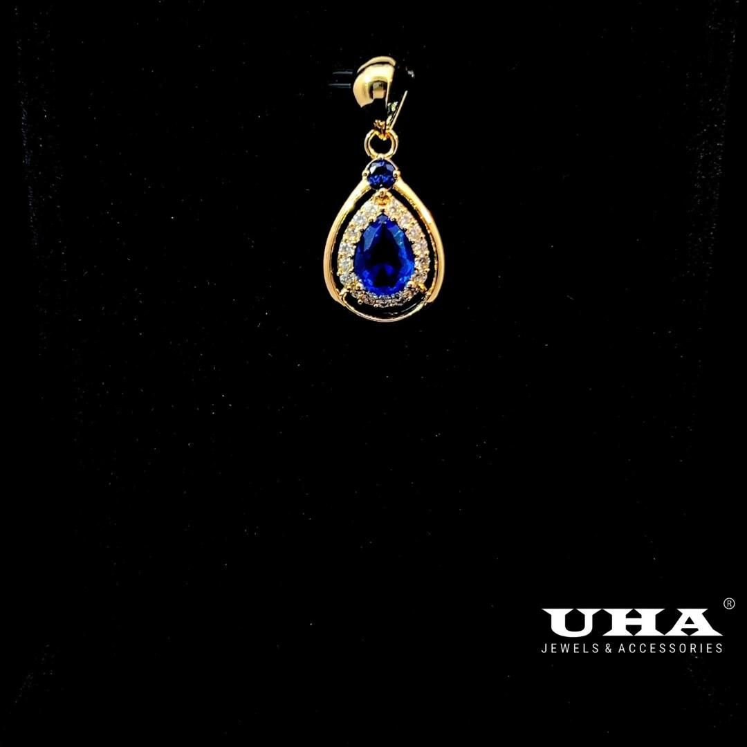 M1629 Mặt và dây chuyền đính đá màu phong thủy cao cấp thiết kế  sang trọng UHA Trang Sức Jewelry Women