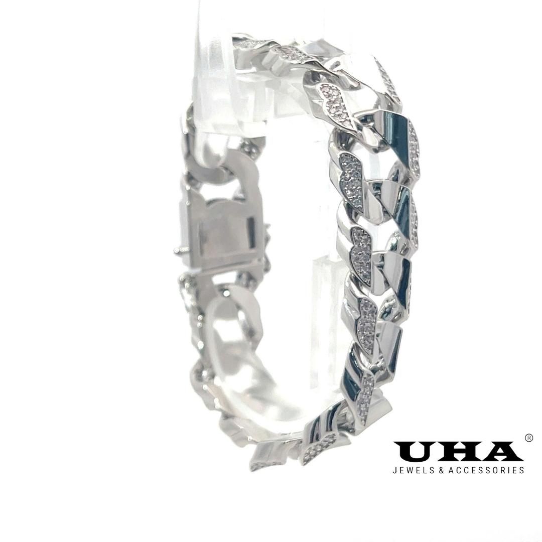 L650 Lắc tay nam đính đá CZ cao cấp thiết kế sang trọng tinh tế UHA