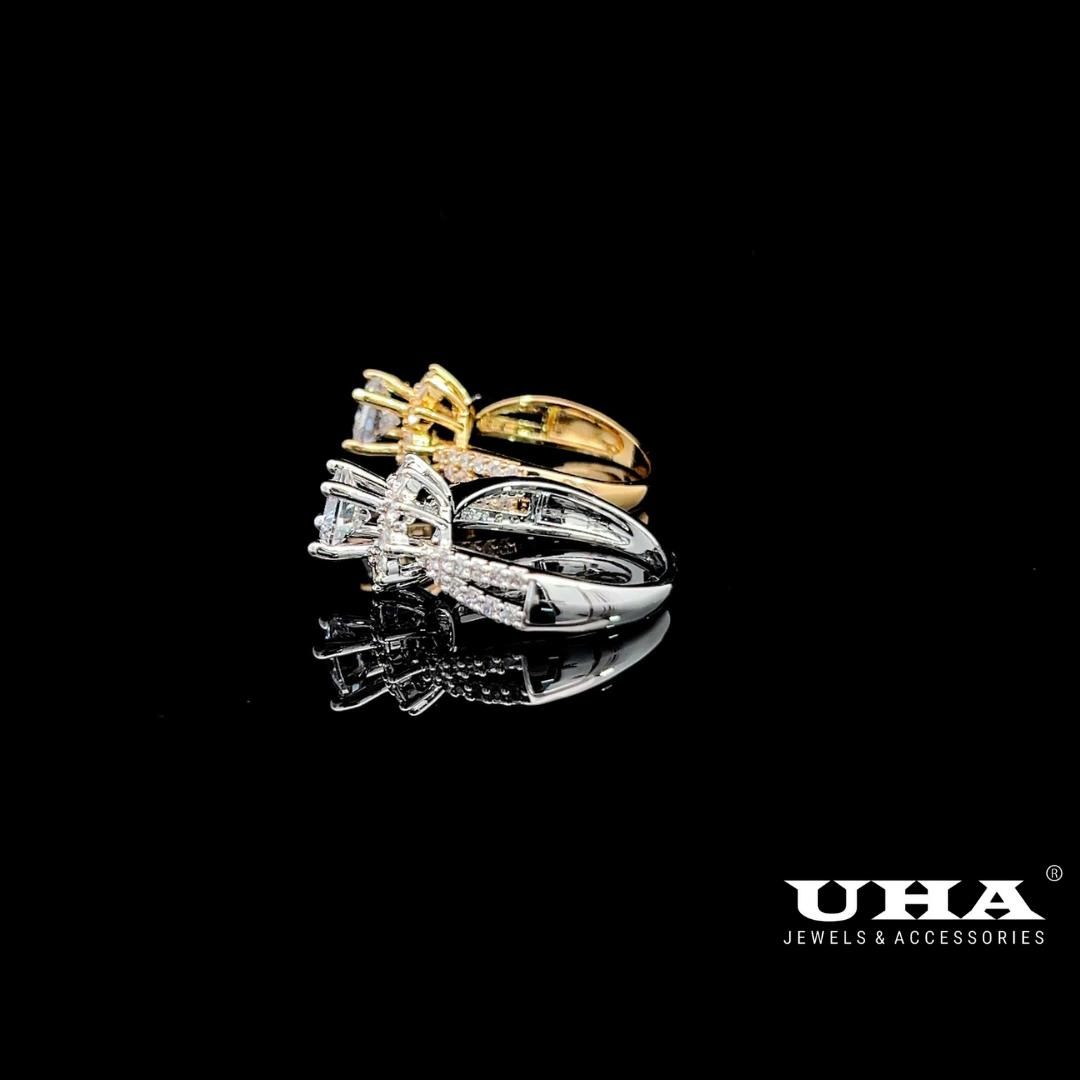 N855 Nhẫn nữ UHA đính đá CZ  cao cấp sáng lấp lánh UHA Women