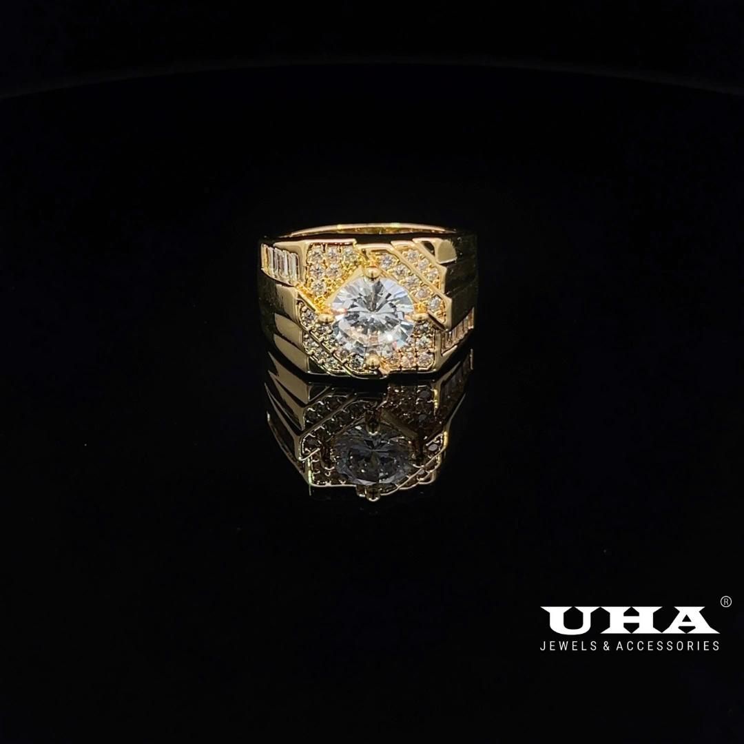 N1215 Nhẫn nam có lót lòng đính đá CZ cao cấp sáng lấp lánh UHA
